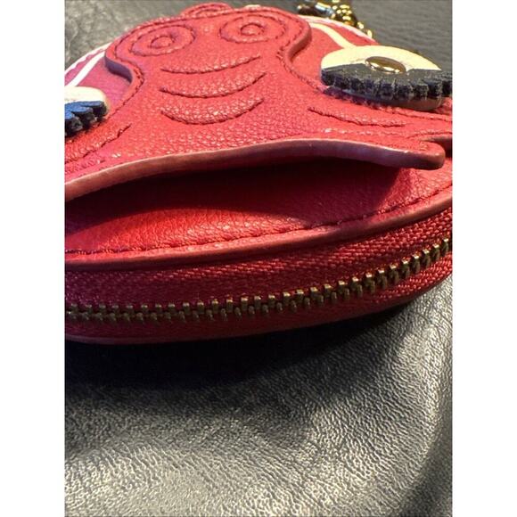 Fossil RED DRAGON 4” Sofia Coin Pouch LLUNAR ROCK Brand New Zip Gold Chain RARE - Picture 10 of 14